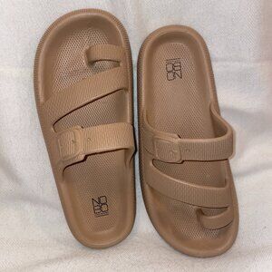 Tan Strappy No Boundaries Slides